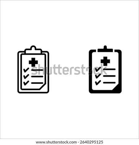 Medical bill icon set. Flat illustration of icons color editable