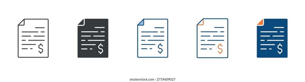 Conjunto de iconos de facturas médicas Colección de estilo múltiple