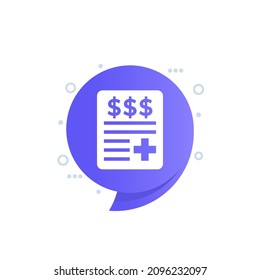 medical bill icon for web