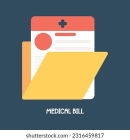 A medical bill is an illustration of a folder