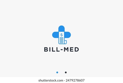 medical bill logo design vector silhouette illustration