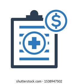 Medical bill report vector icon