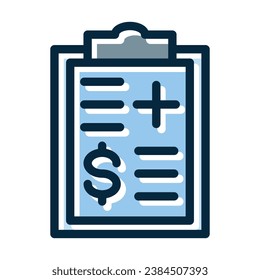 Medical Bill Vector Thick Line Filled Dark Colors Icons For Personal And Commercial Use.
