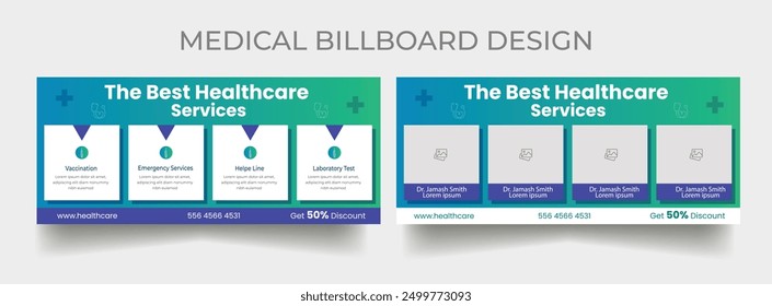 Cartelera médica, diseño de Anuncio, publicidad exterior, hospital dental profesional negocio corporativo