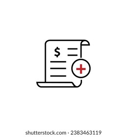 Medical billing outline icon. Clipart image isolated on white background