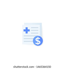 Medical Bills Icon, Vector Design