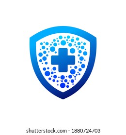 medical bio technology shield icon logo