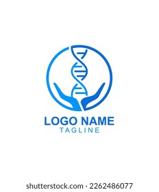 Medical Biochemistry using two hand icon logo design