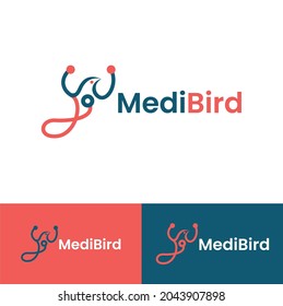 Medical bird logo design concept vector