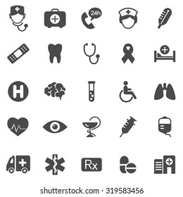 Set für medizinische schwarze Symbole.Vektorgrafik