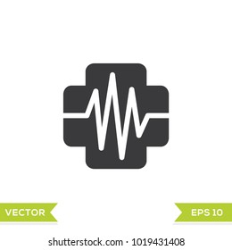 medical black web icon flat on white background vector template illustration 