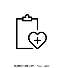 Medical blank line icon. High quality black outline logo for web site design and mobile apps. Vector illustration on a white background.