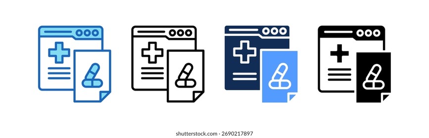 Icono de Blog médico Ilustración vectorial múltiple