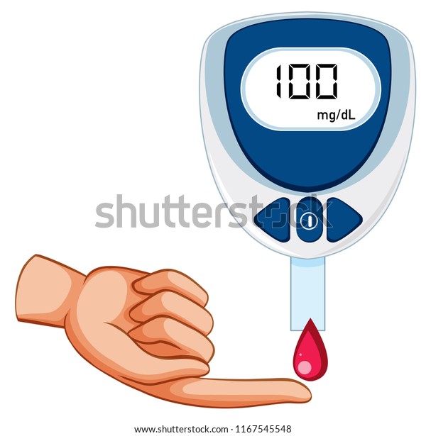 Medical Blood Glucose Measurement Illustration Stock Vector (Royalty ...