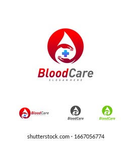 Vector de plantilla de logotipo de sangre médica, sangre derramada con el concepto de diseño de logotipo más