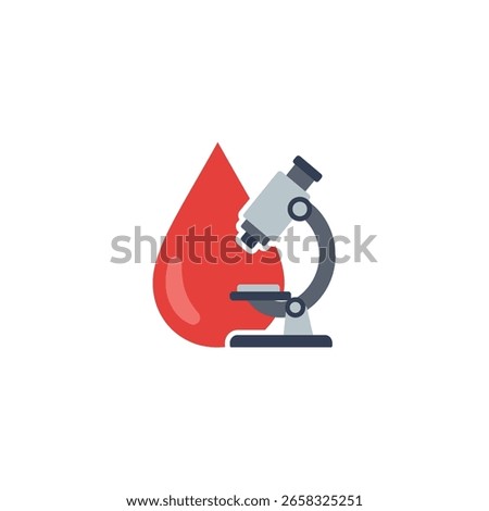Medical blood sample analysis with a modern laboratory microscope for scientific research and healthcare diagnostics.