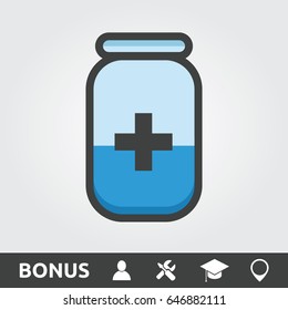 Medical blue bottle