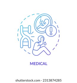 Medical blue gradient concept icon. Health problem. Medical diagnosis. Childless couple. Child free. Reproductive health abstract idea thin line illustration. Isolated outline drawing