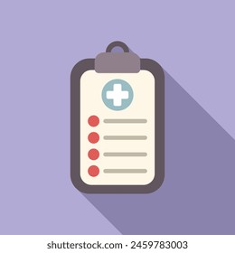 Medical board icon flat vector. Medical patient card. Form diagnostic