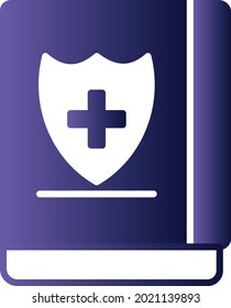 Medizinisches Buch-Glyphe Farbverlauf-Vektorsymbol-Design