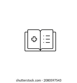 Medical Book Guide Icon Line Style Graphic Design Vector