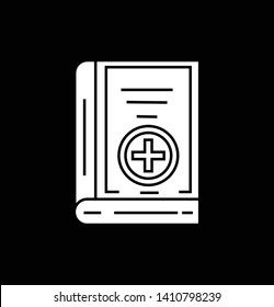 medical book- health care or medical service vector sign and symbol.