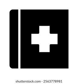 Medical Book Icon. Concept of Healthcare, Medicine, and Education.
