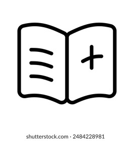 medical book icon design in filled and outlined style