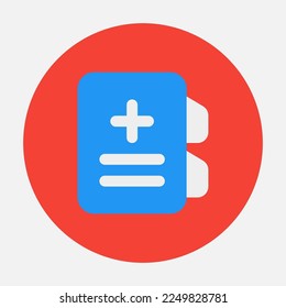 Medical book icon in flat style, use for website mobile app presentation