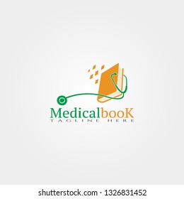 Medical Book Icon Template, Creative Vector Logo Design, Illustration Element.