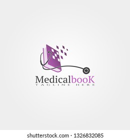 Medical book icon template, creative vector logo design, illustration element.