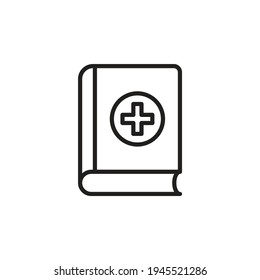 Icono del libro médico en vector. Logotipo