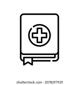 Medical Book, Journal Icon. Isolated vector illustration icon with minimal and modern design