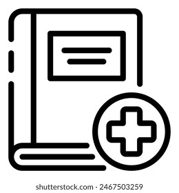 Medical Book Line Icon Symbol