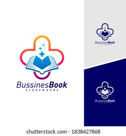 Plantilla vectorial de diseño del logotipo del libro médico, Concepto de diseño del libro de ilustraciones, símbolo de icono