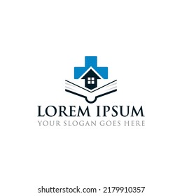 medical book logo , pharmacy logo vector