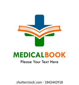 medical book logo template illustration. there are book with cross medical