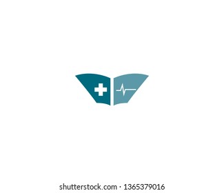Medical book logo vector icon