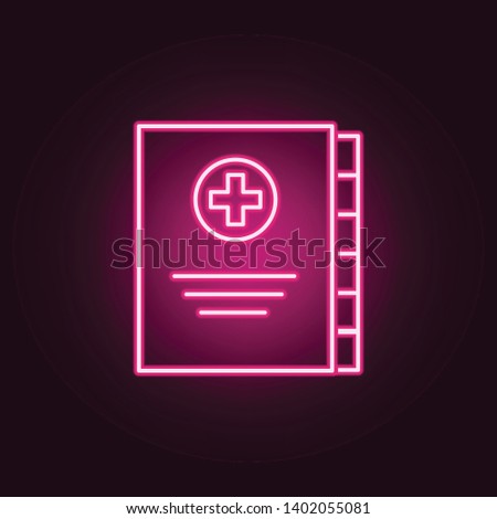 Medical Book neon icon. Elements of Medecine set. Simple icon for websites, web design, mobile app, info graphics