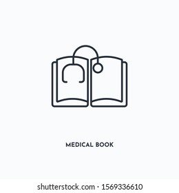 medical book outline icon. Simple linear element illustration. Isolated line medical book icon on white background. Thin stroke sign can be used for web, mobile and UI.