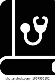 medical book vector glyph flat icon