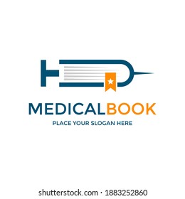 Medical book vector logo template. This design use book symbol. Suitable for health.