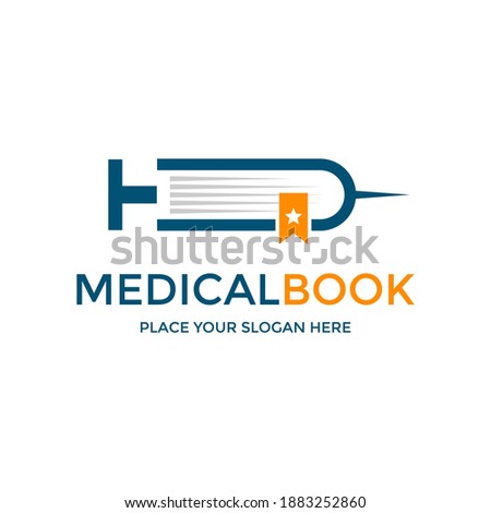 Medical book vector logo template. This design use book symbol. Suitable for health.