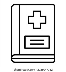 Icono De Esquema Del Vector Del Libro Médico Aislado En Fondo Blanco

