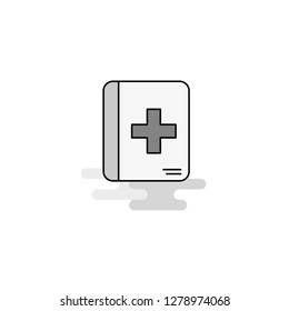 Medical book Web Icon. Flat Line Filled Gray Icon Vector