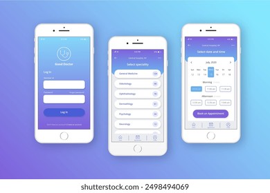 Medical booking app vector design in eps 10