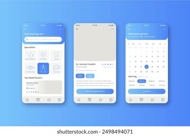 Medical booking app vector design in eps 10