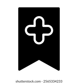 Medical bookmark icon. Concept of healthcare, medicine, and emergency.