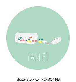 Medical bottle background with pills vector