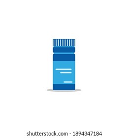 Medical bottle, container flat vector icon